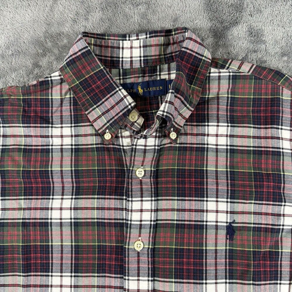 Ralph Lauren Mens Holiday Tartan Plaid Long Sleeve Button Down Large